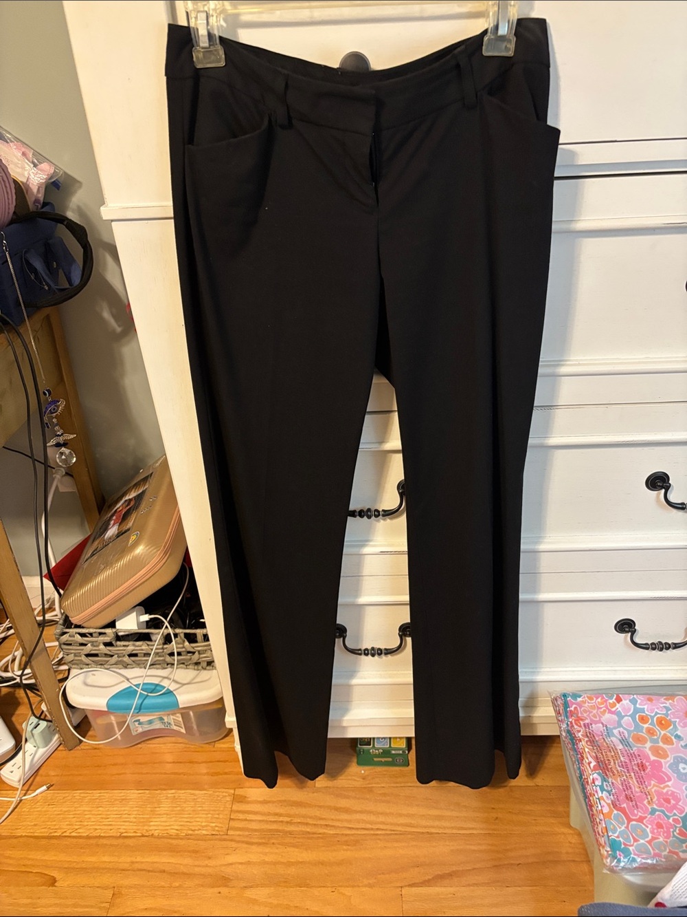 Express Black Straight-Leg Work Trousers